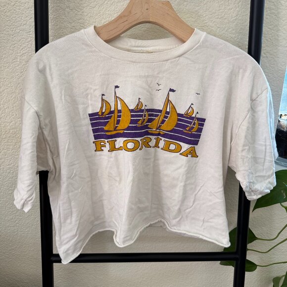 Vintage Cropped FLORIDA Single Stitch Tee - Picture 1 of 6